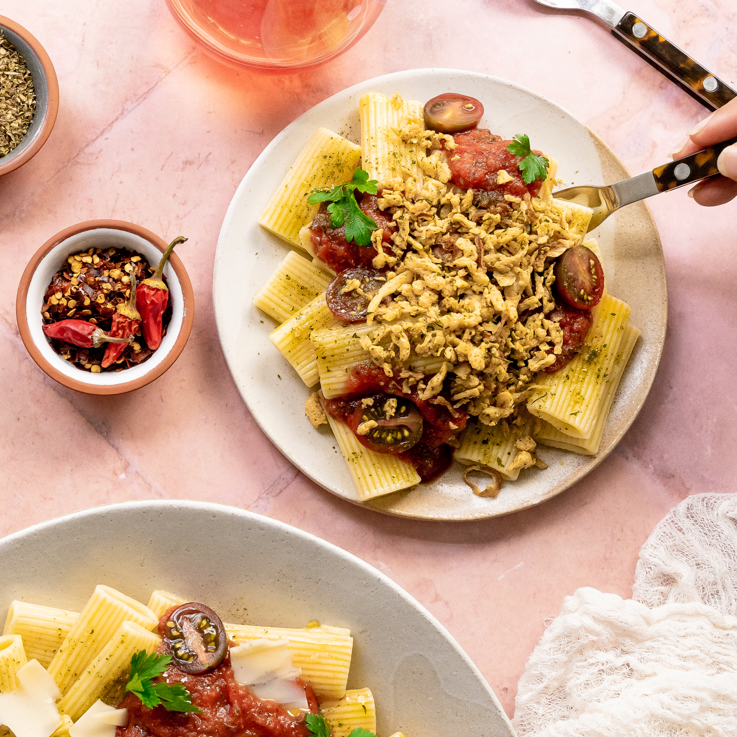 Level up your lunch with crunch and give your pasta a whopping 15 grams of plant-protein.